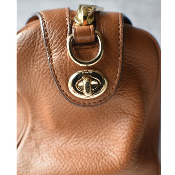 Preowned Coach Mini Bennett Satchel โ Saddle Brown Crossgrain Leather Purse - Picture 6 of 16